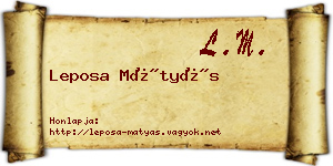 Leposa Mátyás névjegykártya